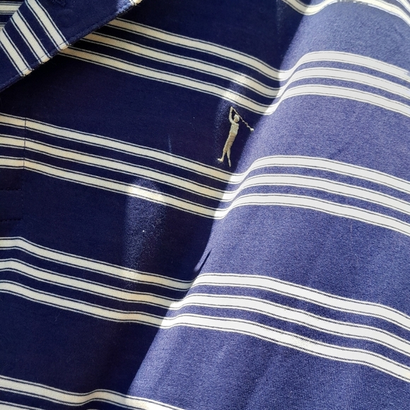 Daniel Cremieux Mens Navy Blue White Striped Polo Shirt XL - Picture 5 of 6